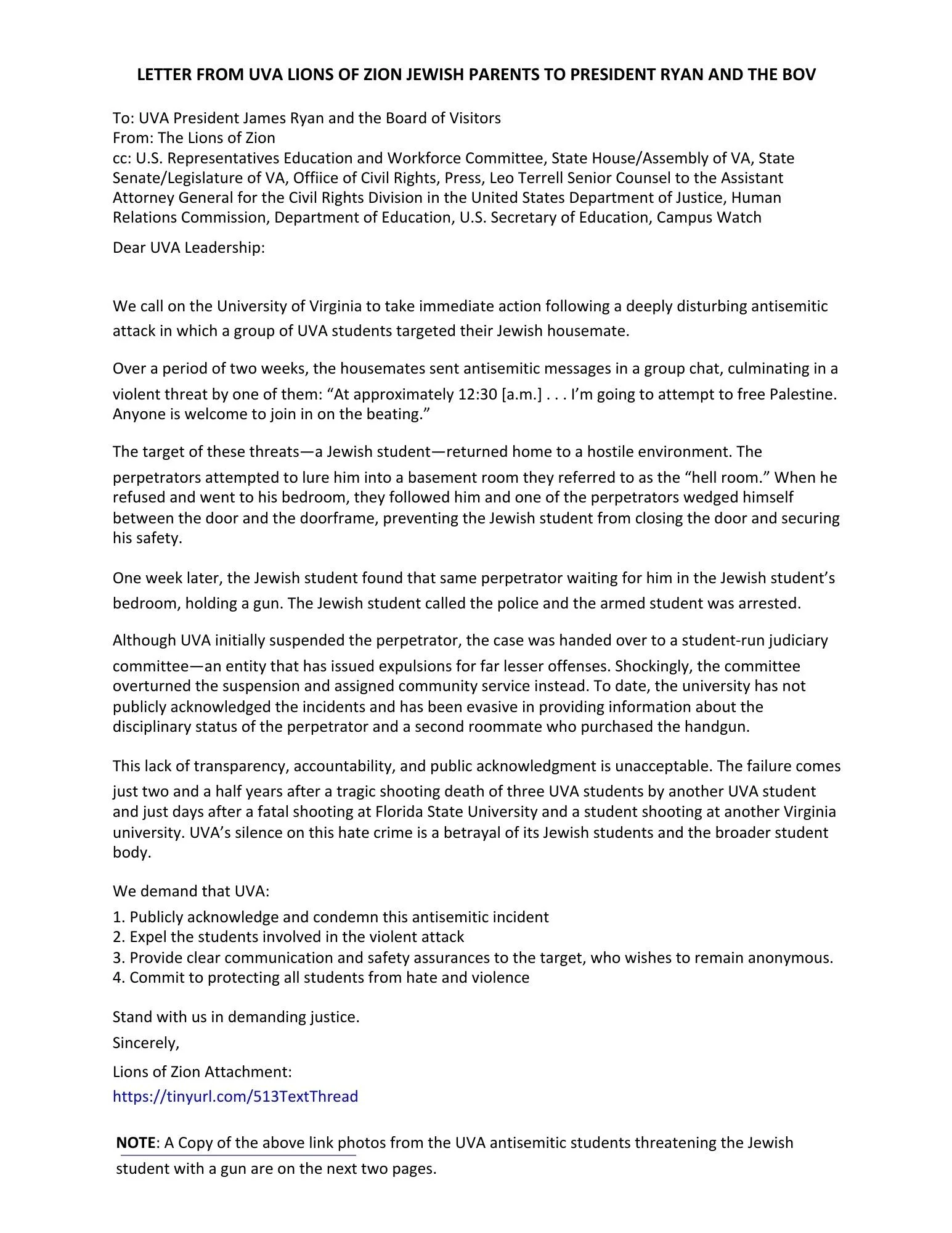An Open Letter From Jewish Parents to President Ryan